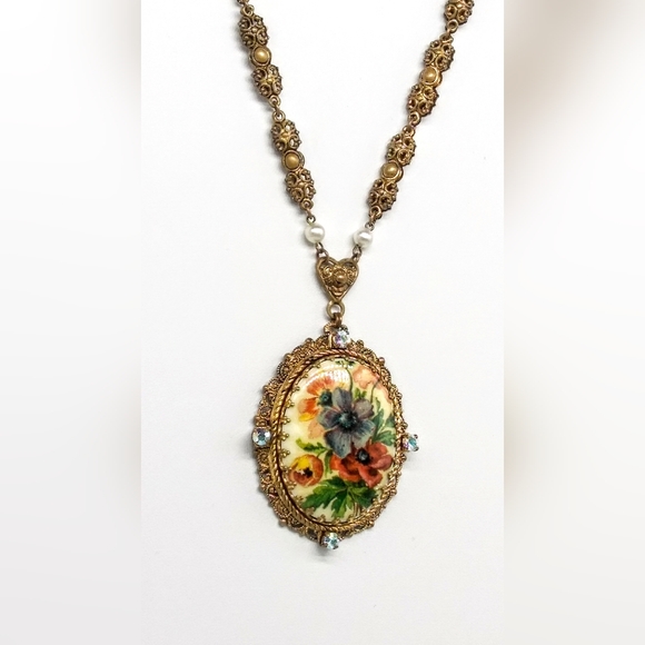 Vintage Western Germany Necklace and Earrings - Picture 3 of 13